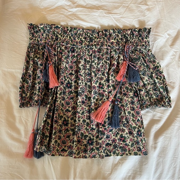 LOVESHACKFANCY Floral Off The Shoulder Top - Picture 2 of 4